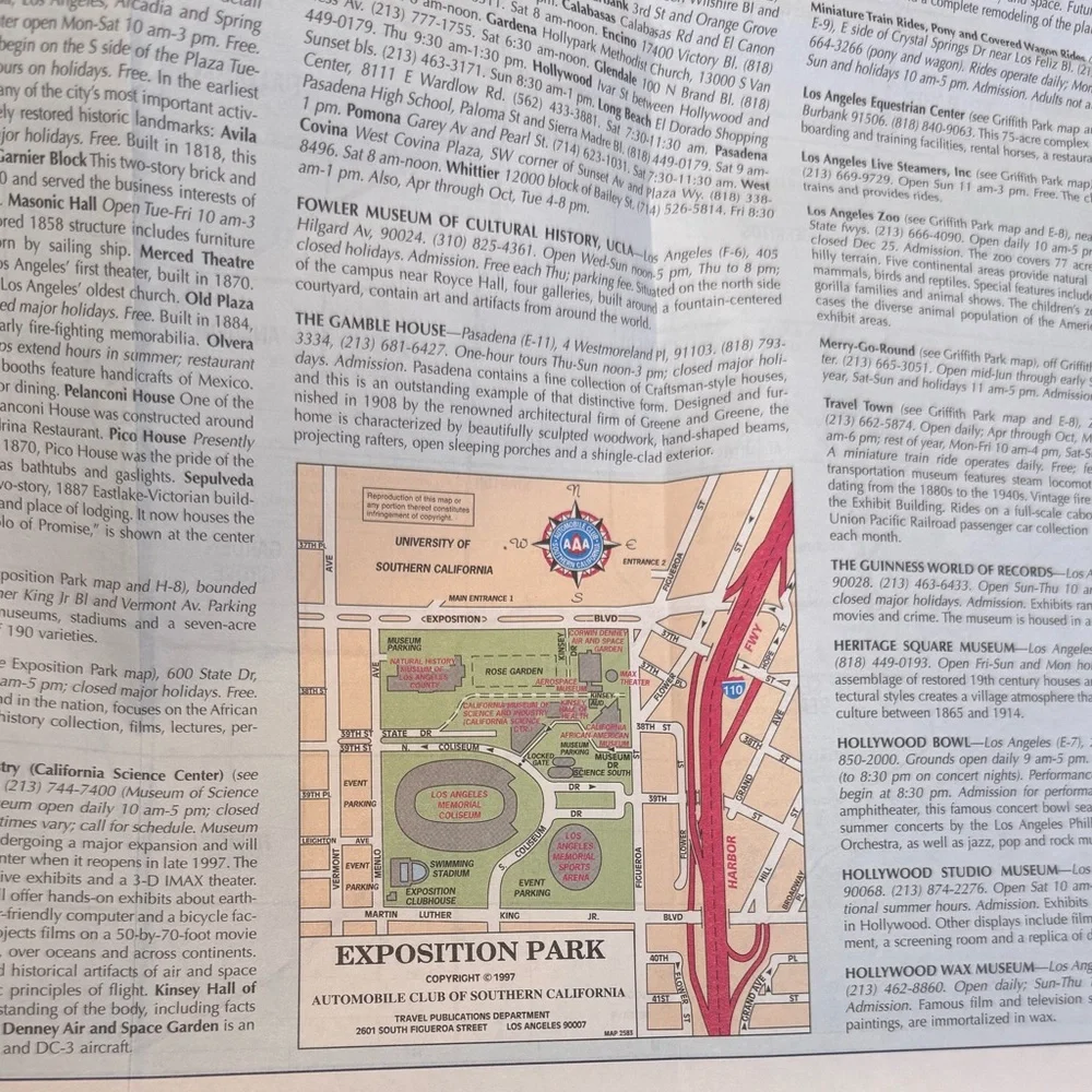 Vintage 1997 Los Angeles County Map - Metropolitan area